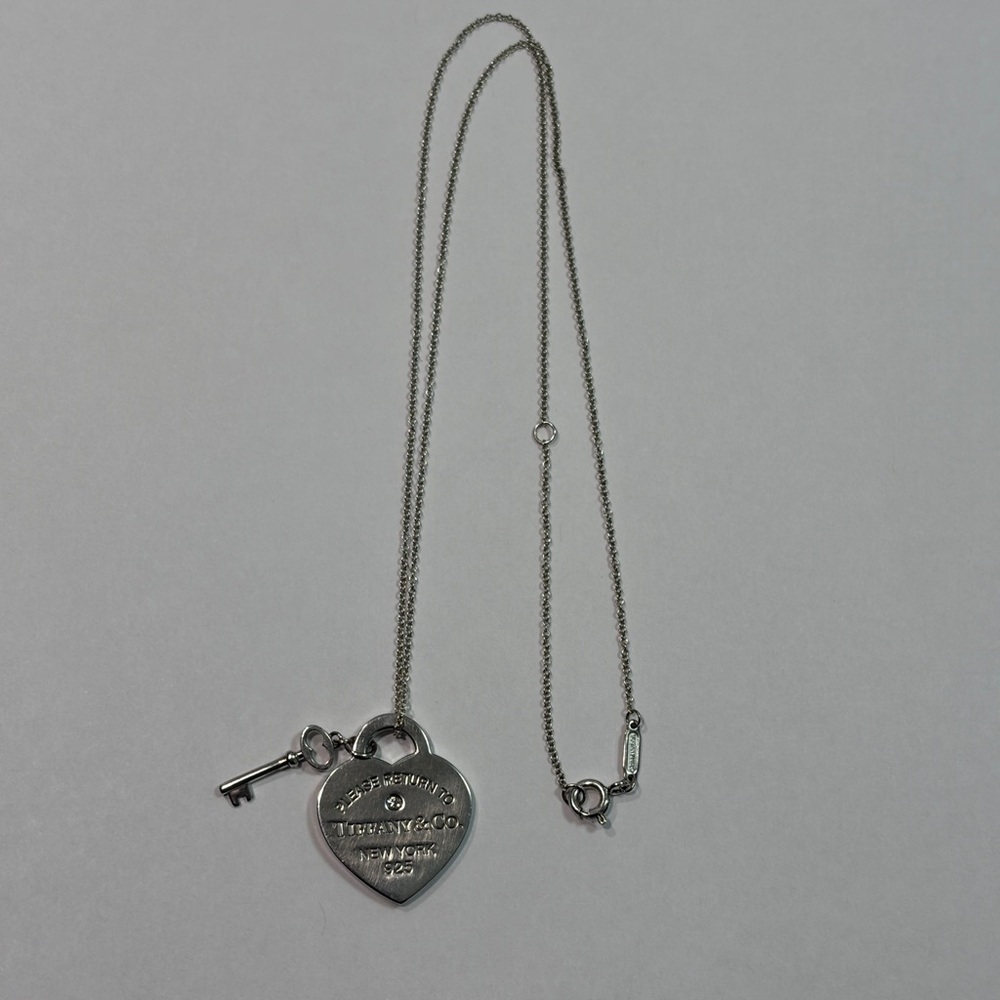 Tiffany & Co. Silver Heart Charm with key